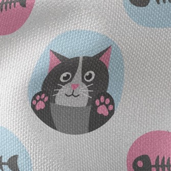 Cat And Fish Bones Waterproof Canvas