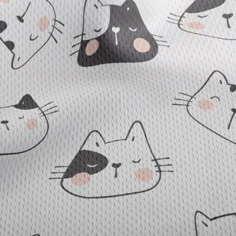 Funny Cat Head Athletic Mesh Flat Back