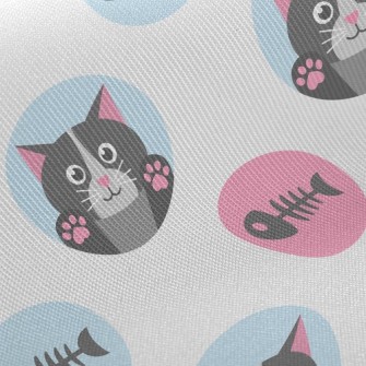 Cat And Fish Bones Twill