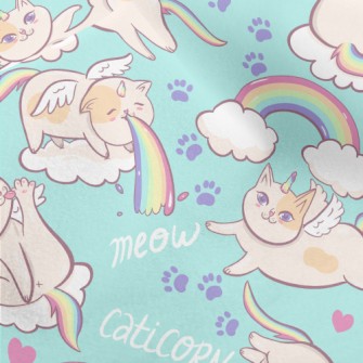 Rainbow And Unicorn Cat Micro Fleece