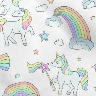 Rainbow Wand And Unicorn Micro Fleece