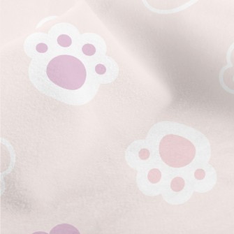 Cute Cat Paw Footprints Micro Fleece
