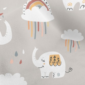 Elephants Take A Walk On A Rai Micro Fleece