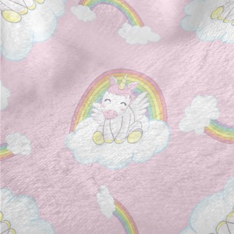 Unicorn On Rainbow Cloud Minky