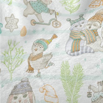 Winter Rabbit Raccoon Fox Minky