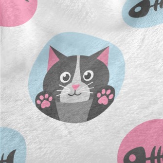 Cat And Fish Bones Minky