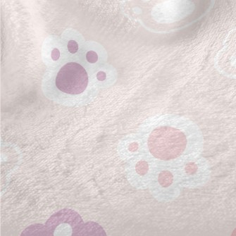 Cute Cat Paw Footprints Minky
