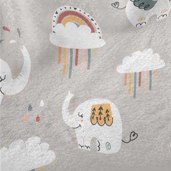 Elephants Take A Walk On A Rai Minky