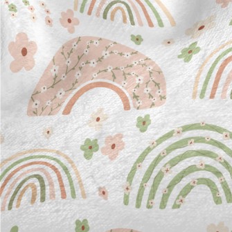Rainbow Made Of Pastel Flowers Minky