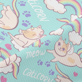 Rainbow And Unicorn Cat Piqué