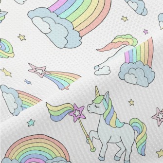 Rainbow Wand And Unicorn Piqué