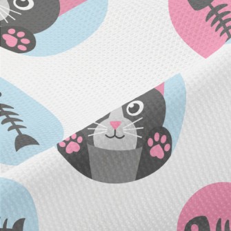 Cat And Fish Bones Piqué