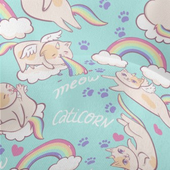 Rainbow And Unicorn Cat Lightweight Performance Linen