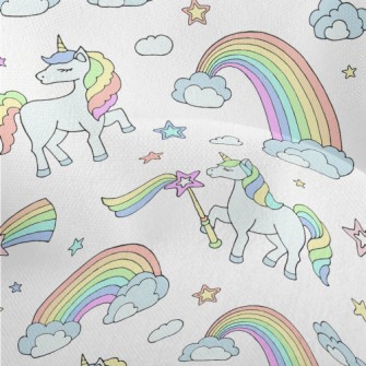 Rainbow Wand And Unicorn Lightweight Performance Linen