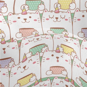 Cat Holding Coffee Lightweight Performance Linen