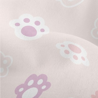 Cute Cat Paw Footprints Lightweight Performance Linen