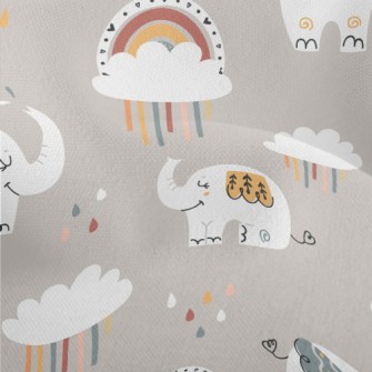 Elephants Take A Walk On A Rai Lightweight Performance Linen