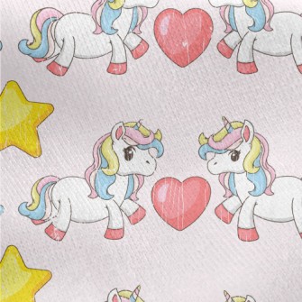Unicorns And Hearts Jersey Backed Fleece