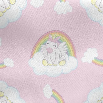 Unicorn On Rainbow Cloud Jersey Backed Fleece