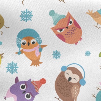 Winter Owl Jersey Backed Fleece