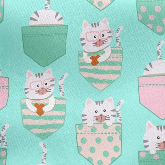 Pocket Gray Kitten Jersey Backed Fleece