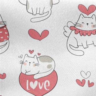 Full Of Love For Cats Jersey Backed Fleece
