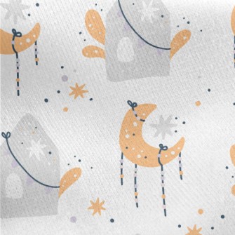Stars, Moon And House Jersey Backed Fleece