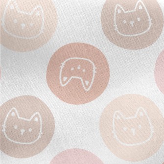 Cute Cat Badge Jersey Backed Fleece