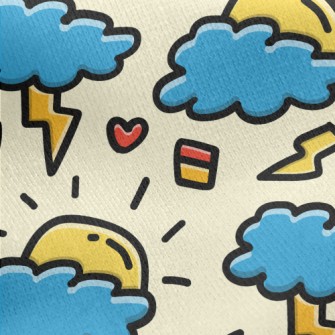 Thundery Rainy Day Jersey Backed Fleece