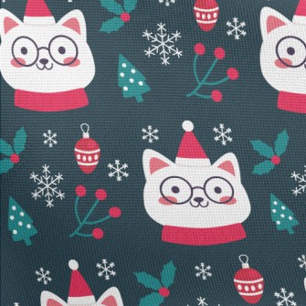 Christmas Cat Wearing Glasses Pongee