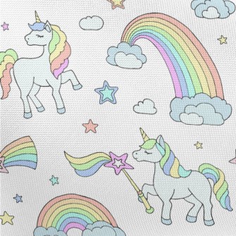 Rainbow Wand And Unicorn Pongee