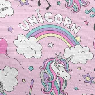 Flamingos And Fashion Unicorns Pongee