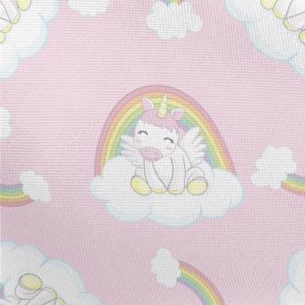 Unicorn On Rainbow Cloud Pongee