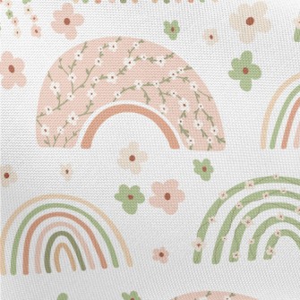 Rainbow Made Of Pastel Flowers Pongee