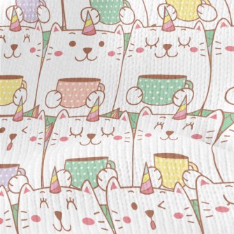 Cat Holding Coffee Stretch Jersey