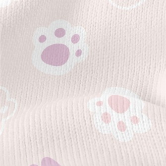 Cute Cat Paw Footprints Stretch Jersey