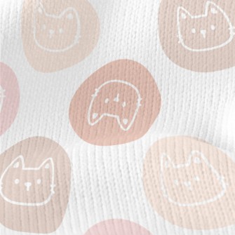 Cute Cat Badge Stretch Jersey