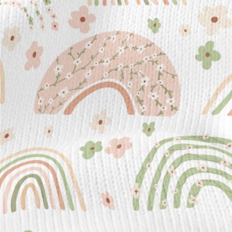 Rainbow Made Of Pastel Flowers Stretch Jersey