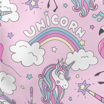 Flamingos And Fashion Unicorns Lightweight Cotton Poplin