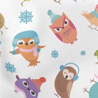 Winter Owl Lightweight Cotton Poplin