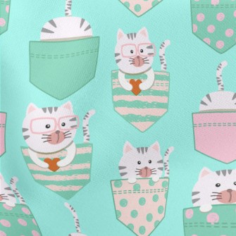 Pocket Gray Kitten Lightweight Cotton Poplin