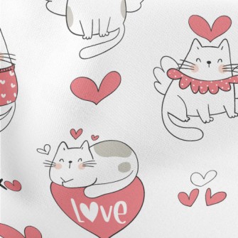 Full Of Love For Cats Lightweight Cotton Poplin