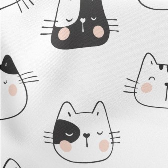 Funny Cat Head Lightweight Cotton Poplin