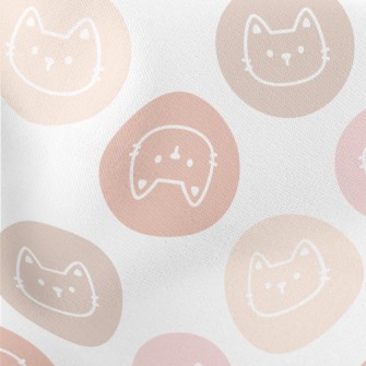 Cute Cat Badge Lightweight Cotton Poplin