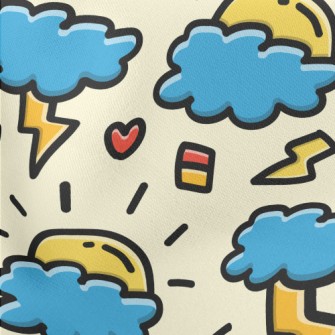 Thundery Rainy Day Lightweight Cotton Poplin