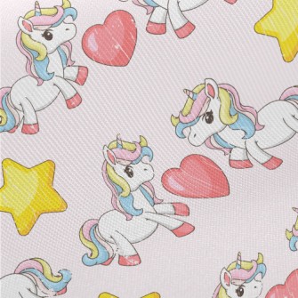 Unicorns And Hearts Midweight Cotton Poplin