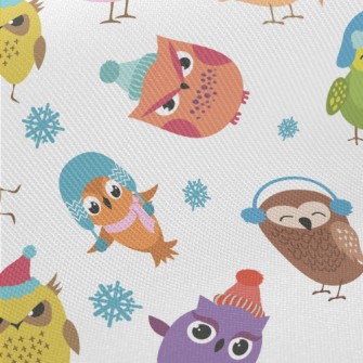 Winter Owl Midweight Cotton Poplin