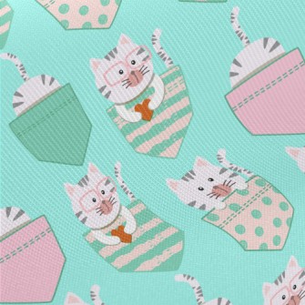 Pocket Gray Kitten Midweight Cotton Poplin