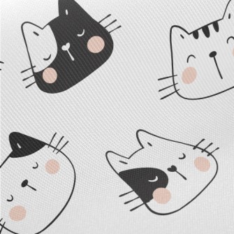 Funny Cat Head Midweight Cotton Poplin
