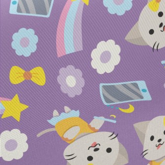 Tech Girl Cat Midweight Cotton Poplin